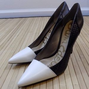 Sam Edelman black and white leather heels 10m
